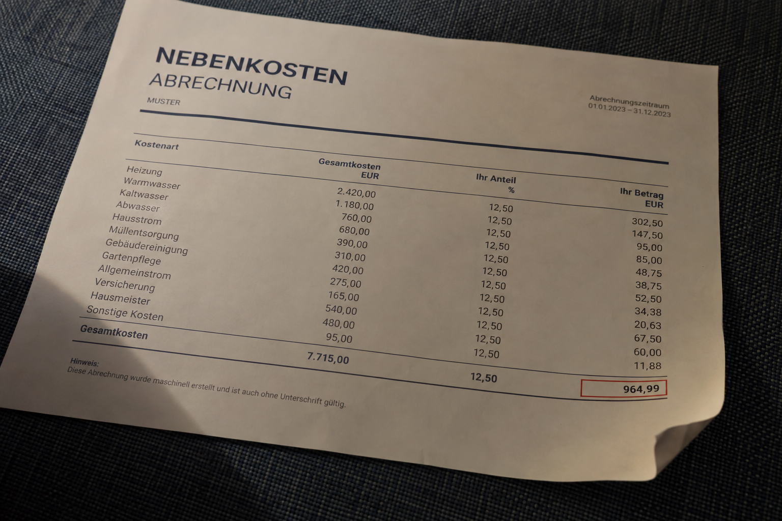 Abrechnungen