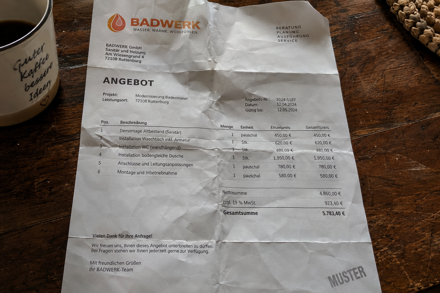 Handwerkerangebote